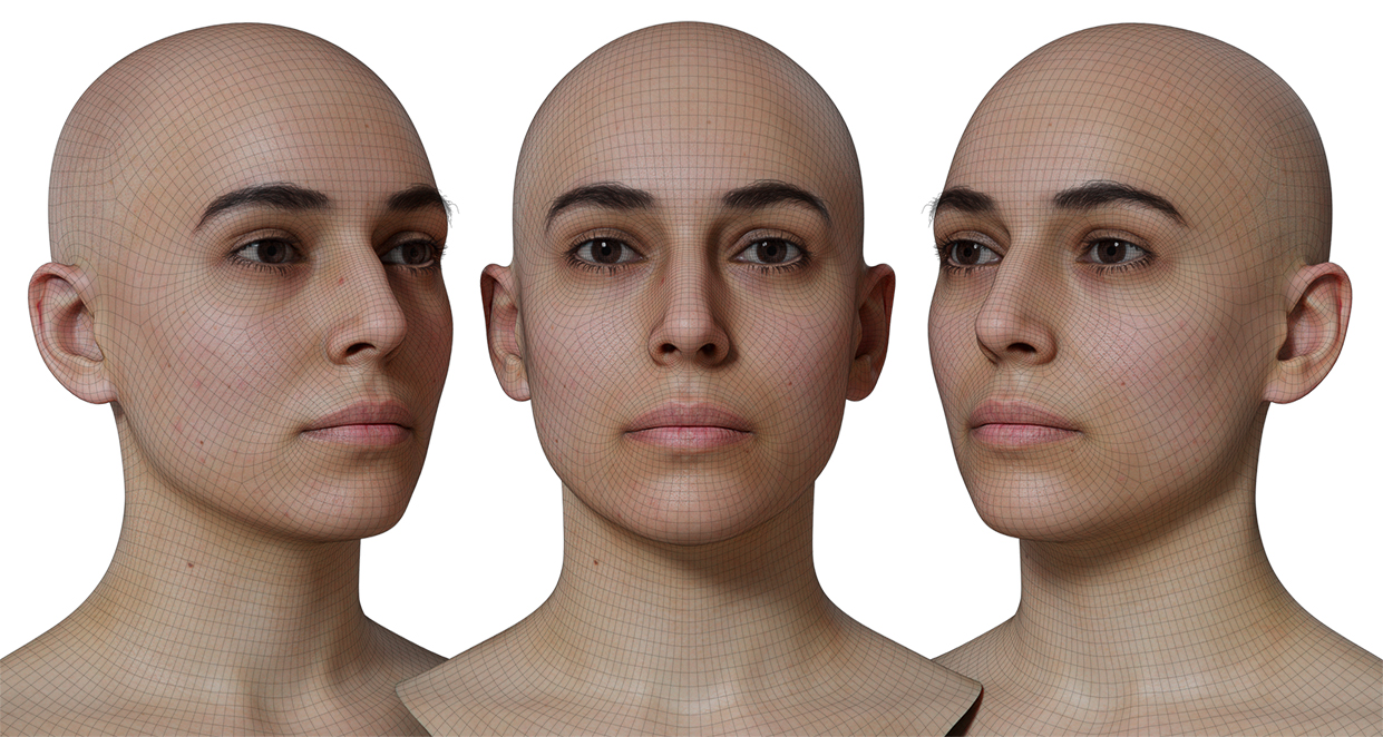 Download 3d head model with realistic skin